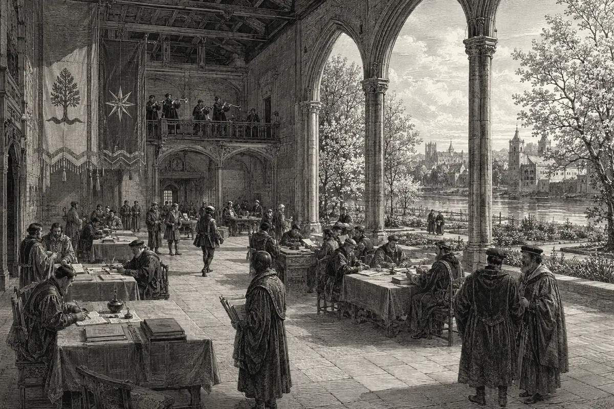 The formal halls and signal gallery of Charter House.